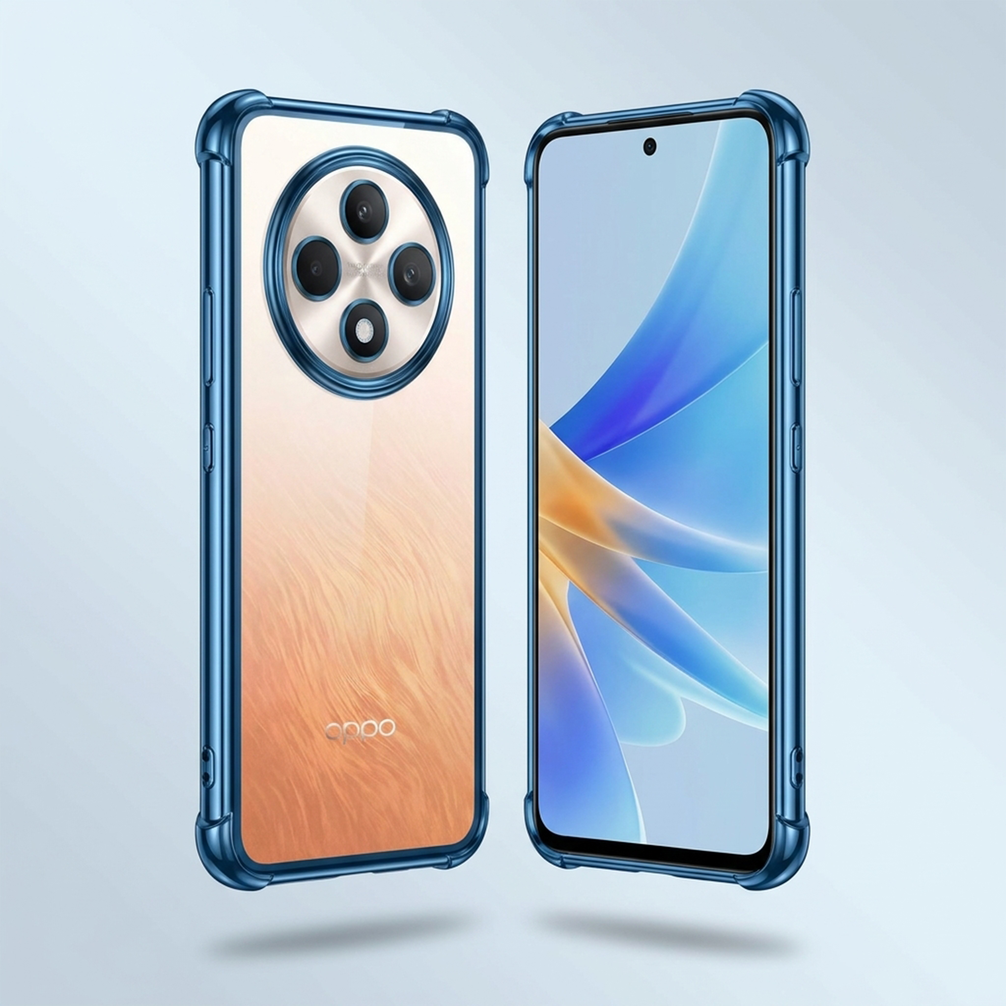 Oppo Reno 12F 5G Anti-Yellow Electroplating Transparent Airbags Case
