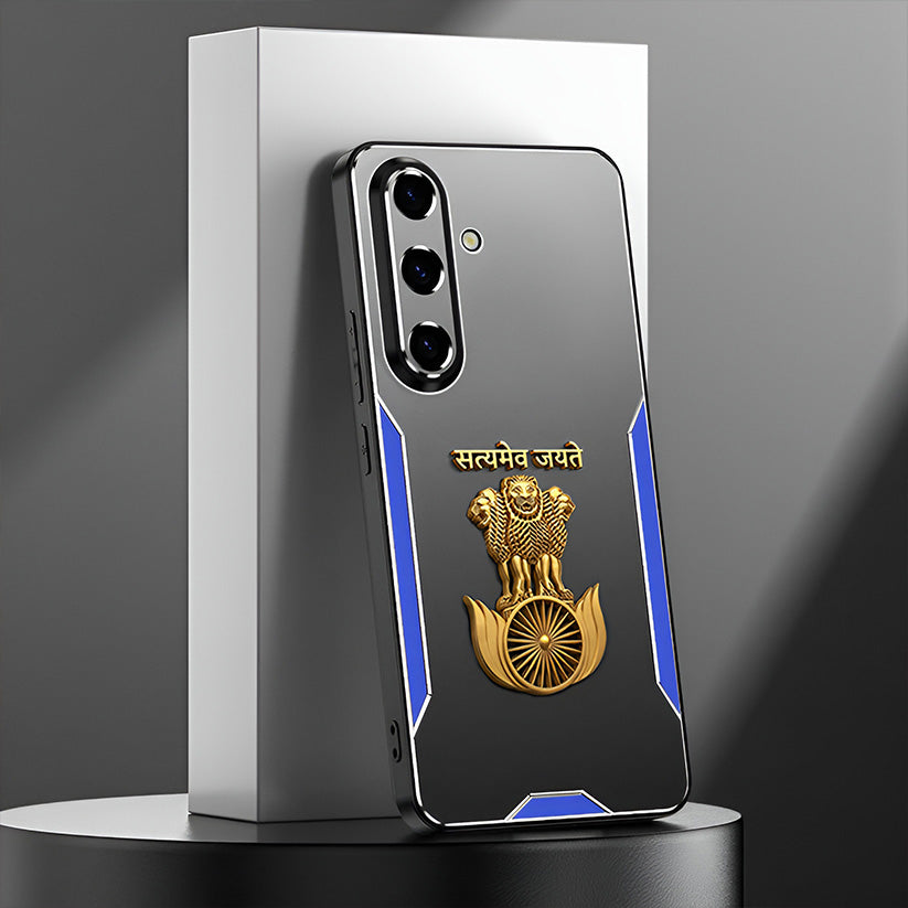 Samsung Galaxy A36 5G Satyamev Jayate 3D Metal Aluminium Back Case