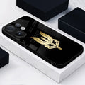 Vivo V60 5G Black phone case with gold logo and text on a white surface
