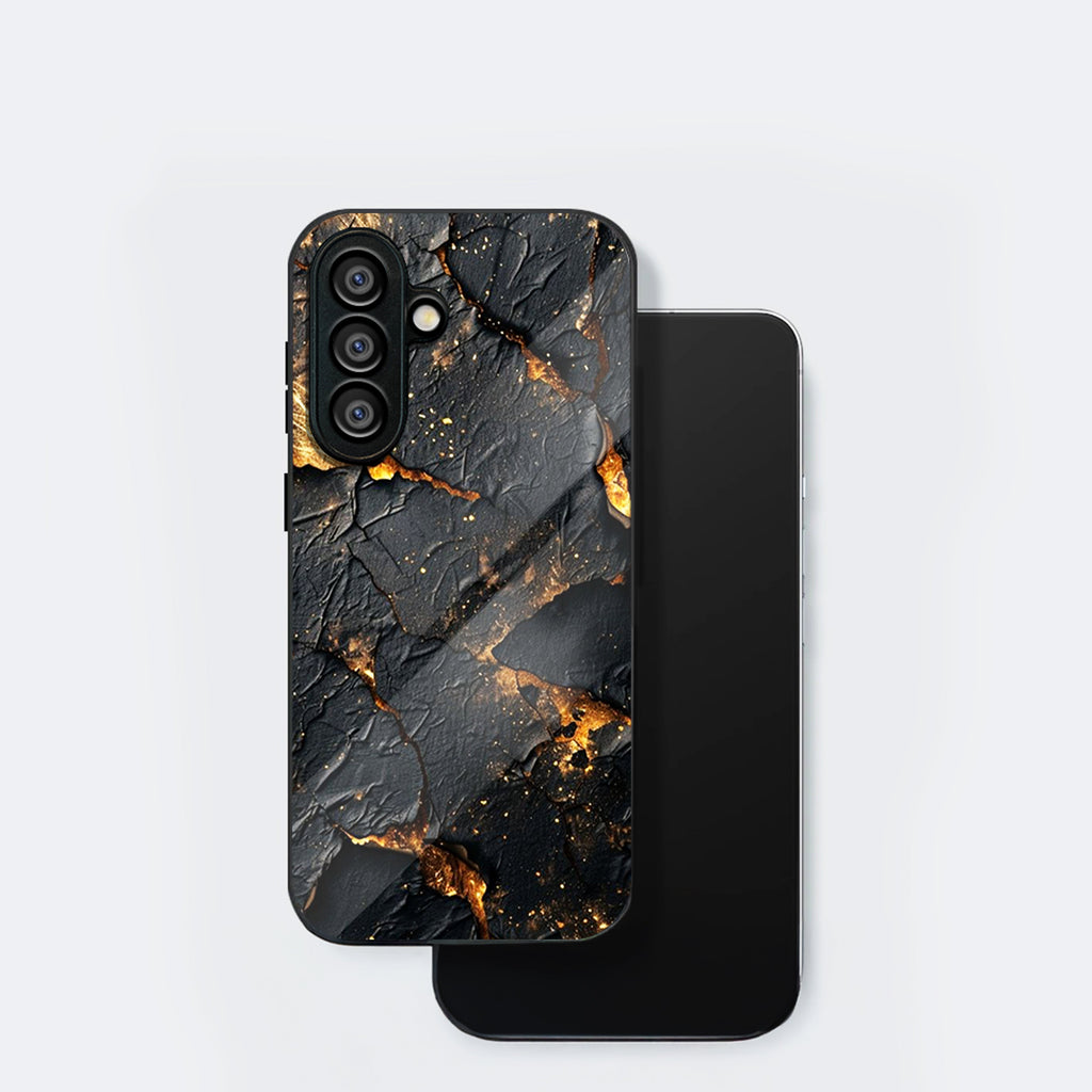 Samsung Galaxy A36 Premium Acrylic Shockproof Glass Back Case (Volcanic Gold)