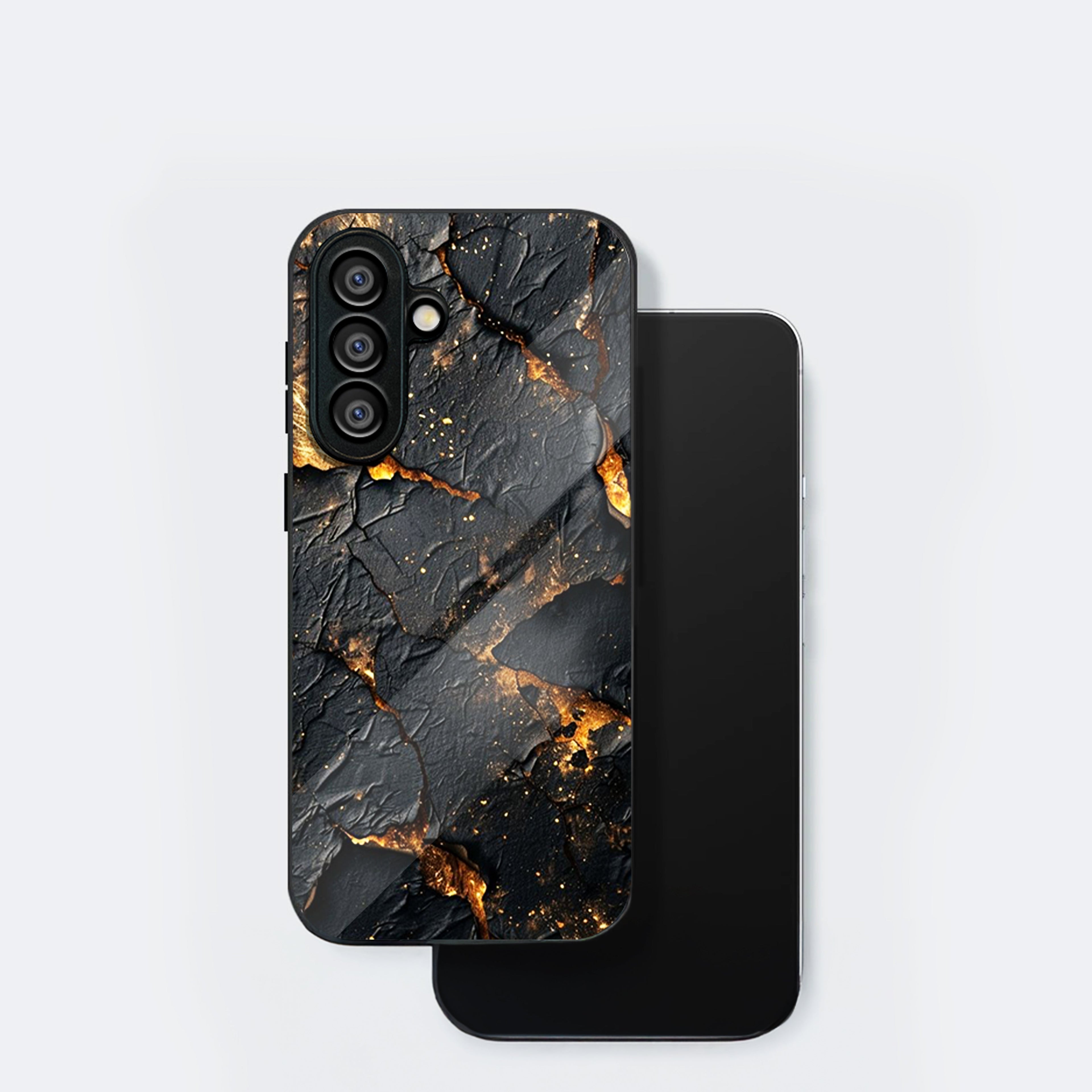 Samsung Galaxy A36 Premium Acrylic Shockproof Glass Back Case (Volcanic Gold)