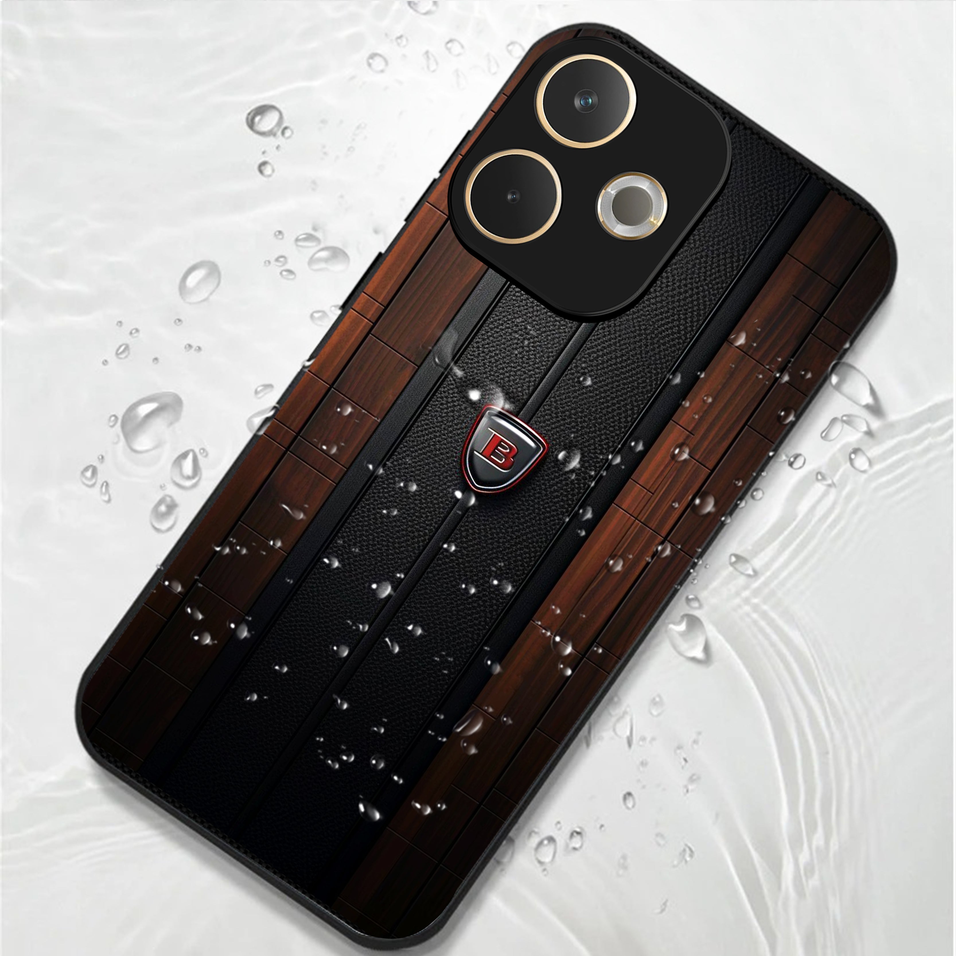 Oppo A5 Pro 5G Premium Acrylic Shockproof Glass Back Case (Carbon Oak)