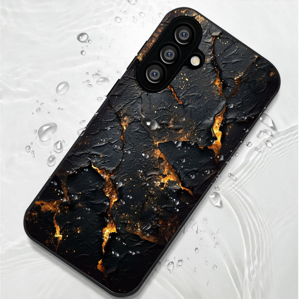 Samsung Galaxy A36 Premium Acrylic Shockproof Glass Back Case (Volcanic Gold)