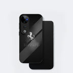 Vivo V40 Pro 5G Premium Acrylic Shockproof Glass Back Case (Ferrari Carbon Fiber)