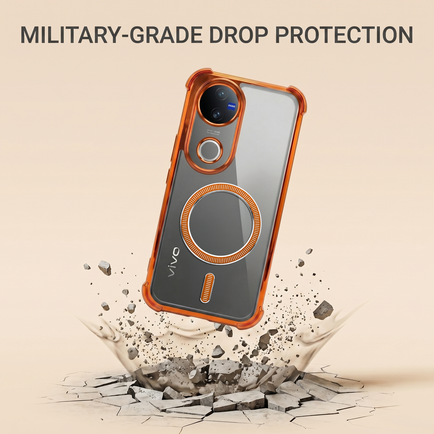 Vivo V50 5G Magsafe Airbag Cosmic Orange Case