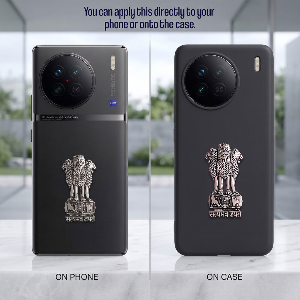 Vivo X90 Pro 5G Compatible Satyamev Jayate 3D Metal Emblem Sticker