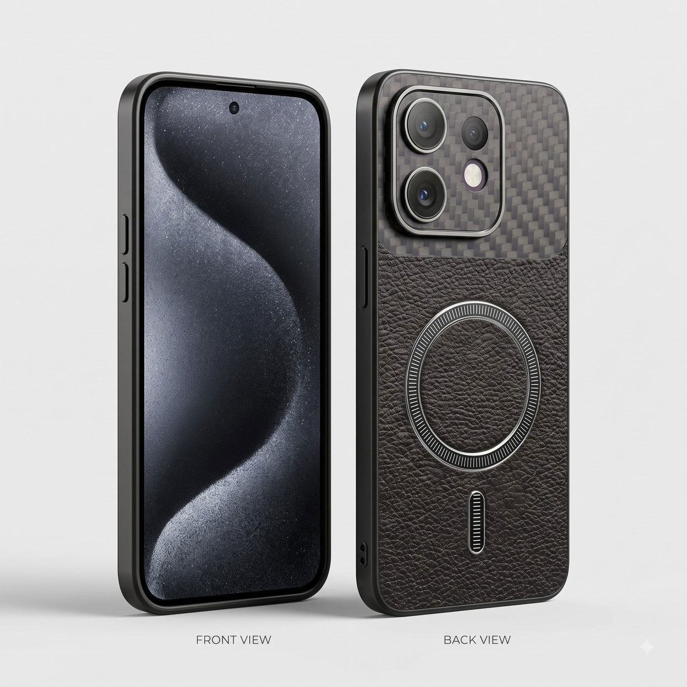 Oppo Reno 16 5G Carbon Fiber Leather Hybrid MagSafe Magnetic Case