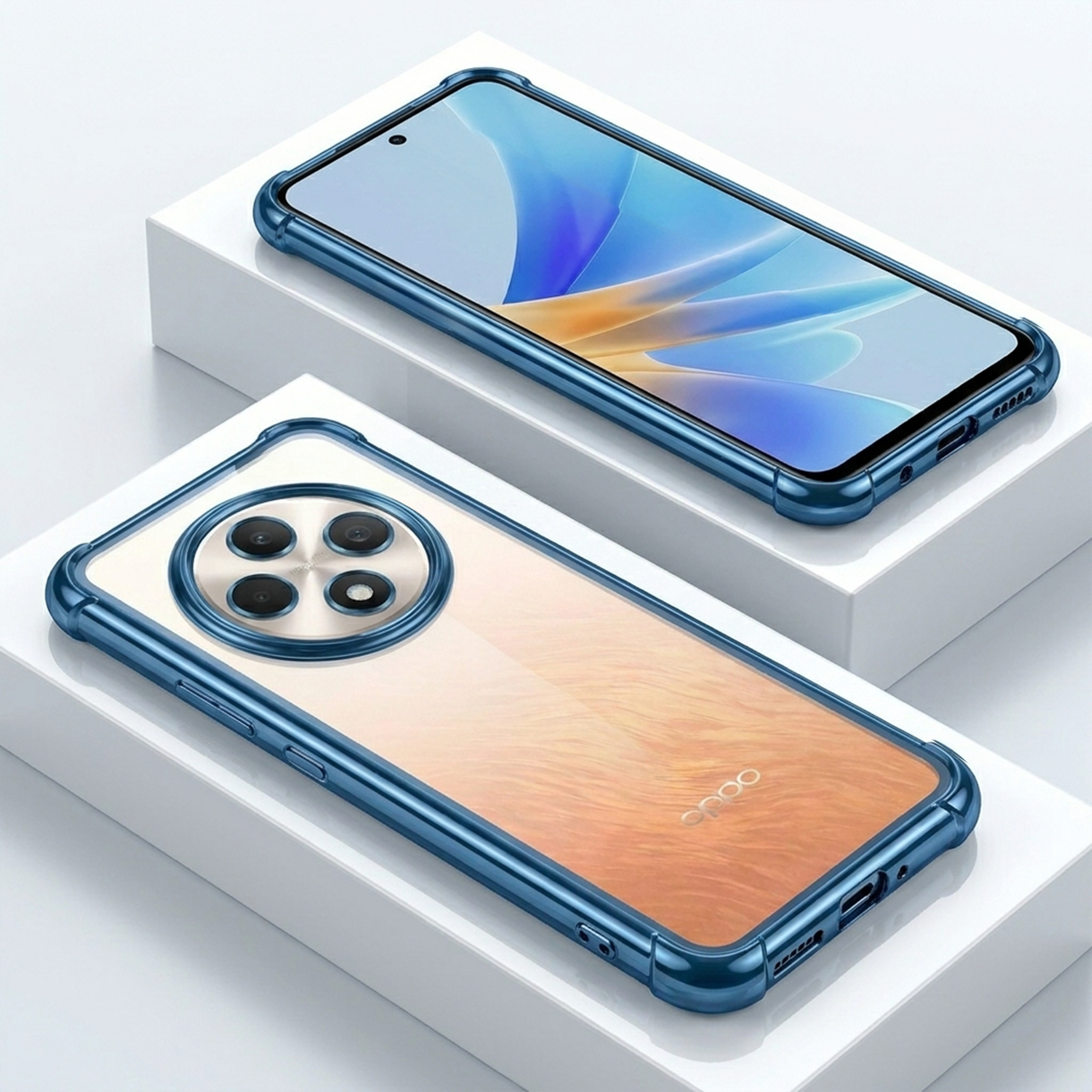 Oppo Reno 12F 5G Anti-Yellow Electroplating Transparent Airbags Case