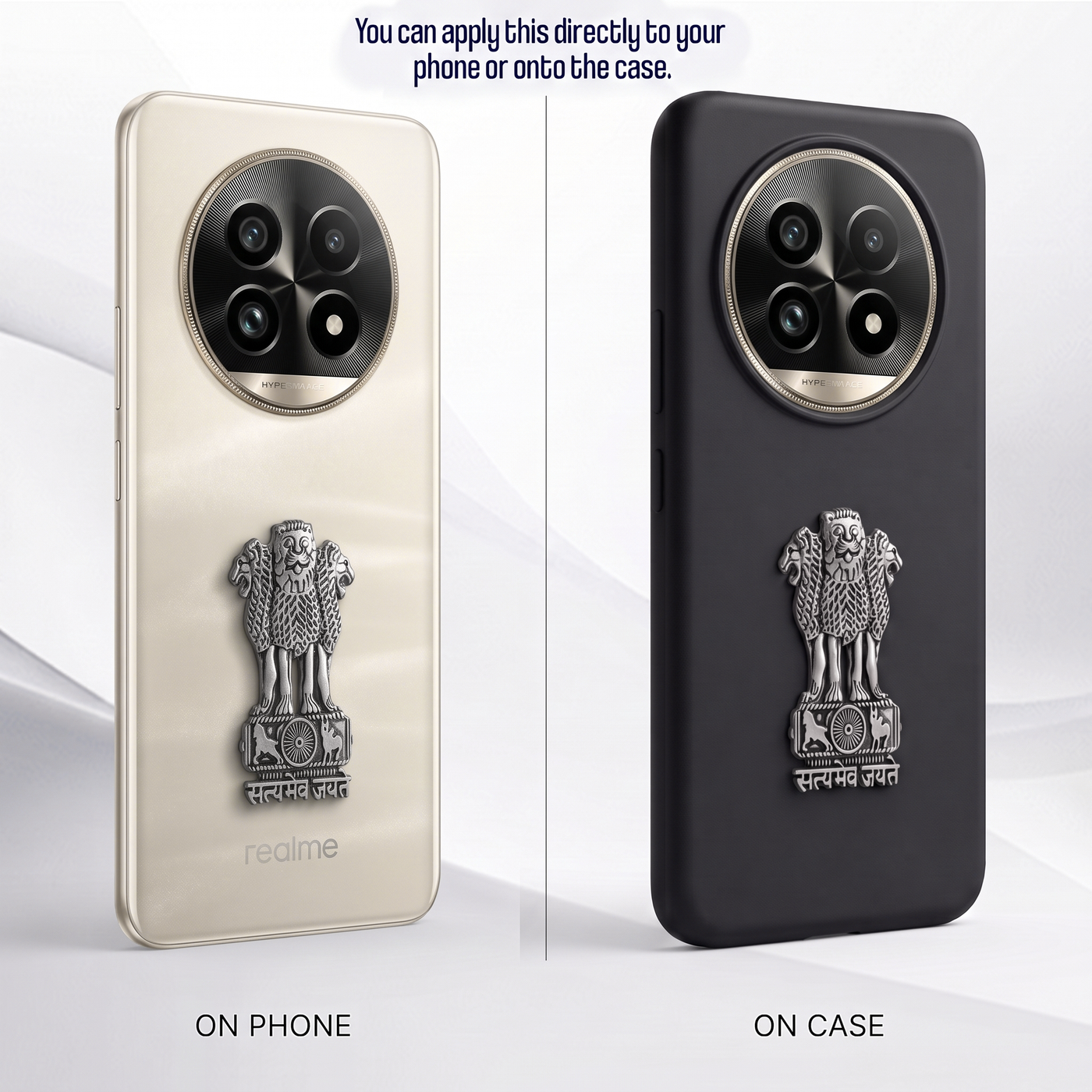 Realme 13 Pro+ 5G Compatible Satyamev Jayate 3D Metal Emblem Sticker