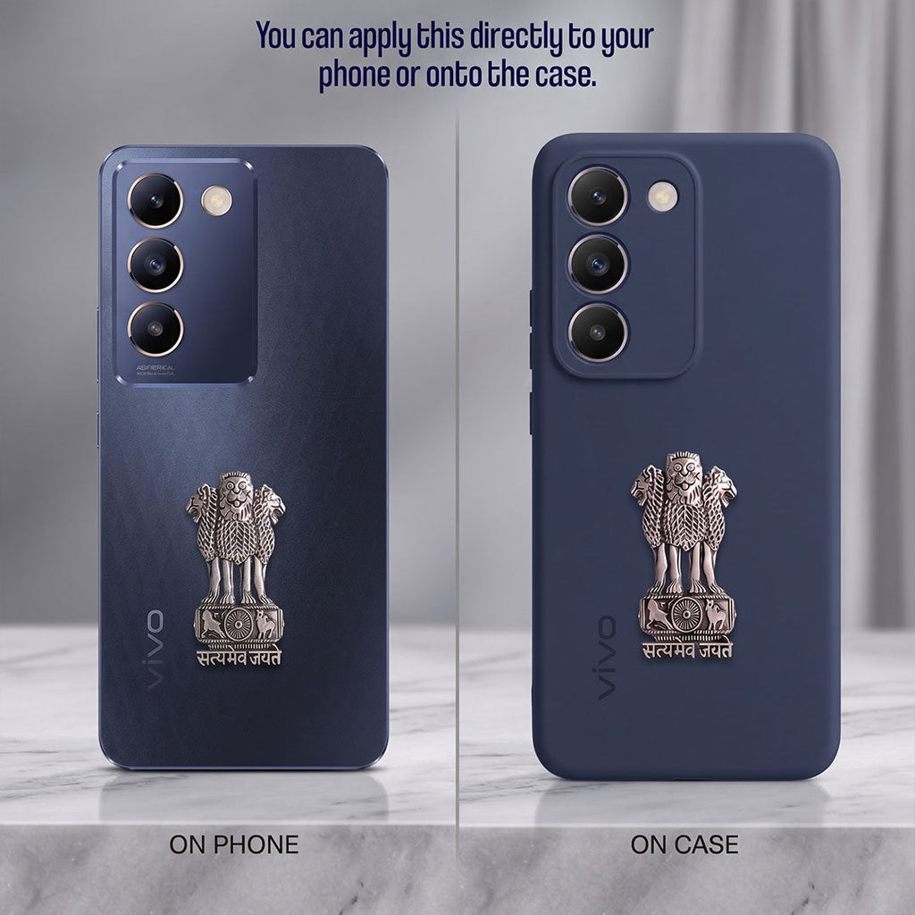 Vivo T3 5G Compatible Satyamev Jayate 3D Metal Emblem Sticker