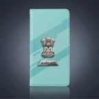 Oppo Reno 12 Pro 5G Metal Satyamev Jayate 2-in-1 Emblem Magnetic Flip Wallet Case