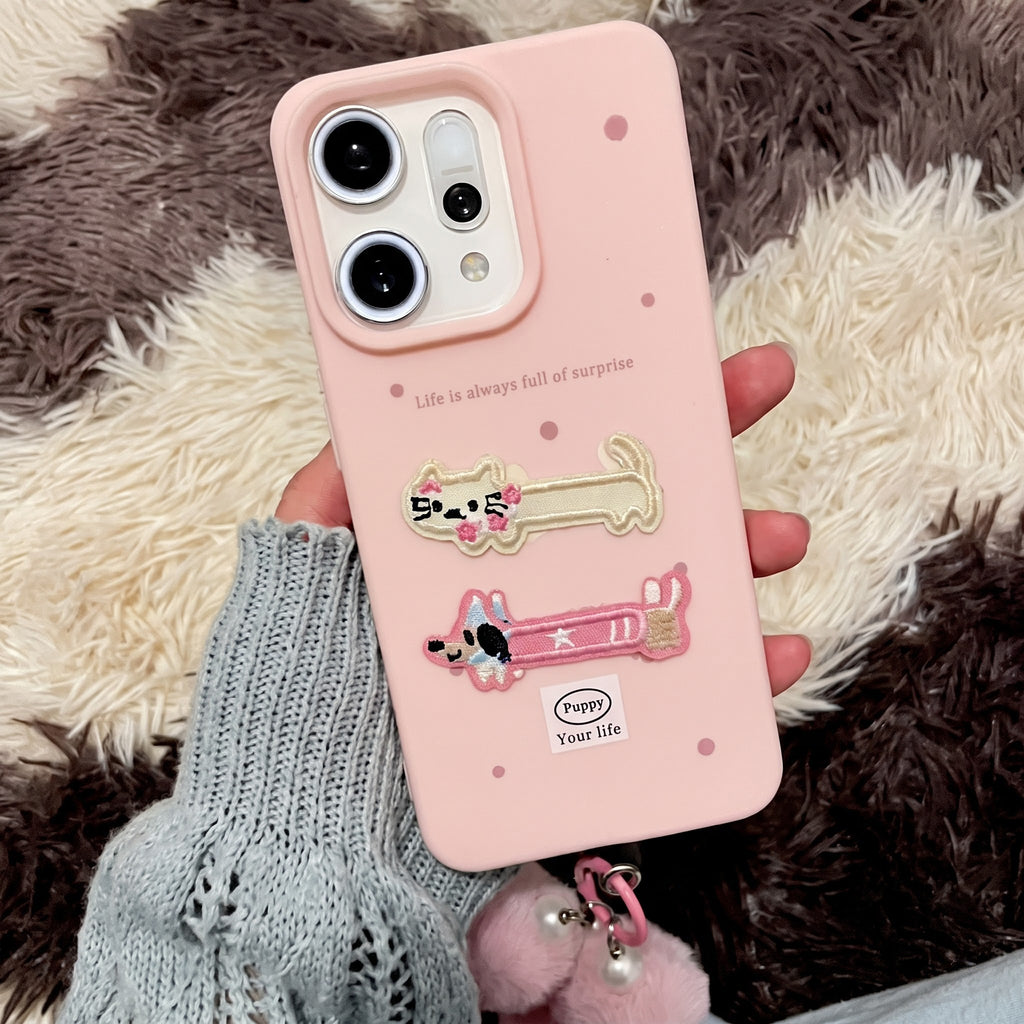 OPPO Reno 14 5G Sweet Character Print Soft Pink Case