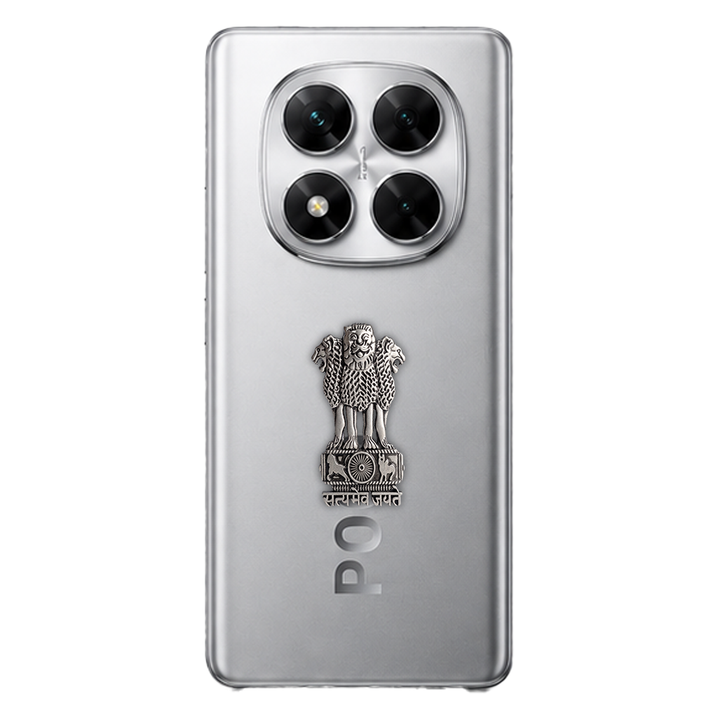 POCO X7 5G Compatible Satyamev Jayate 3D Metal Emblem Sticker