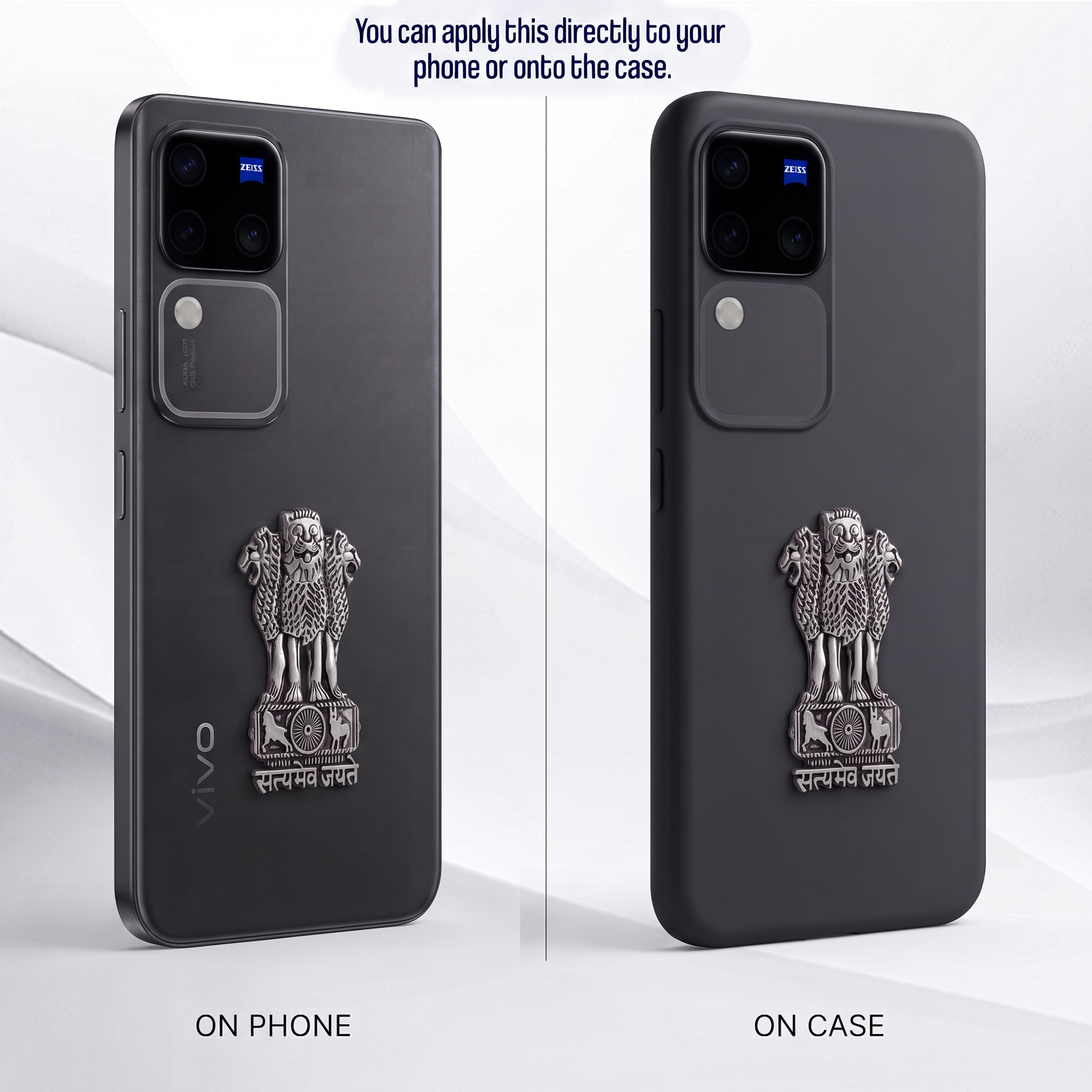 Vivo V30 5G Compatible Satyamev Jayate 3D Metal Emblem Sticker