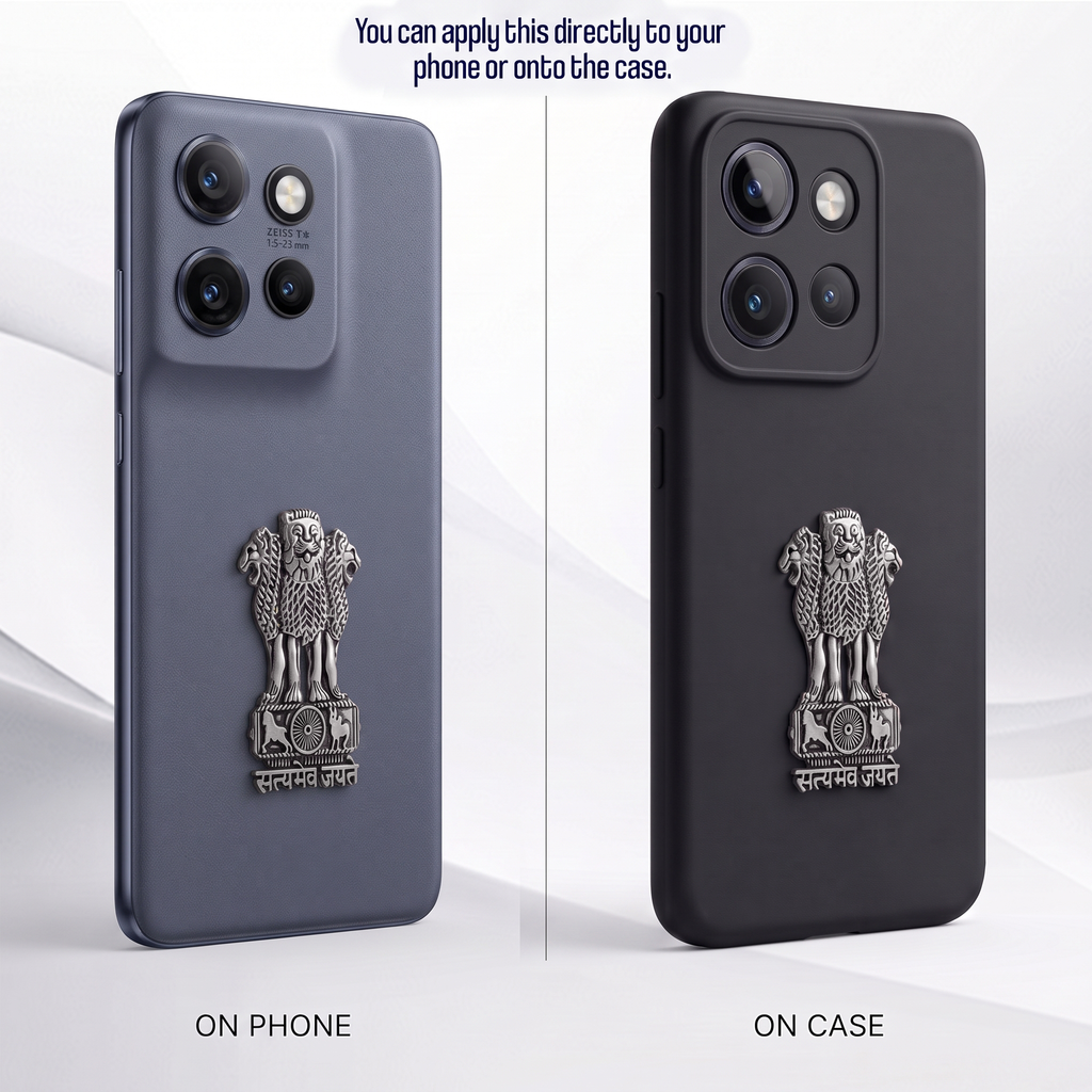 Motorola Edge 50 Neo 5G Compatible Satyamev Jayate 3D Metal Emblem Sticker