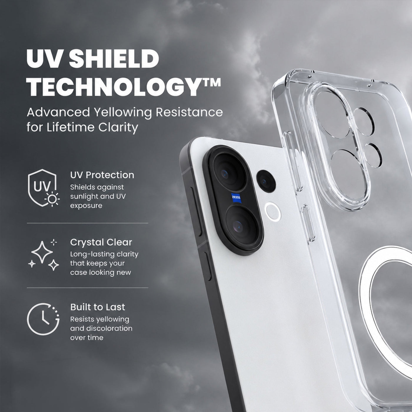 Vivo X200 FE 5G Clear Anti-Yellow MagSafe Protective Case