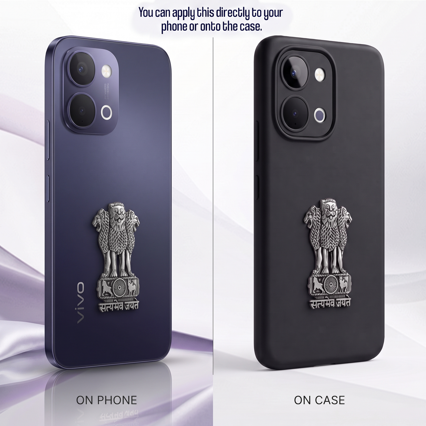 Vivo Y21 5G Compatible Satyamev Jayate 3D Metal Emblem Sticker