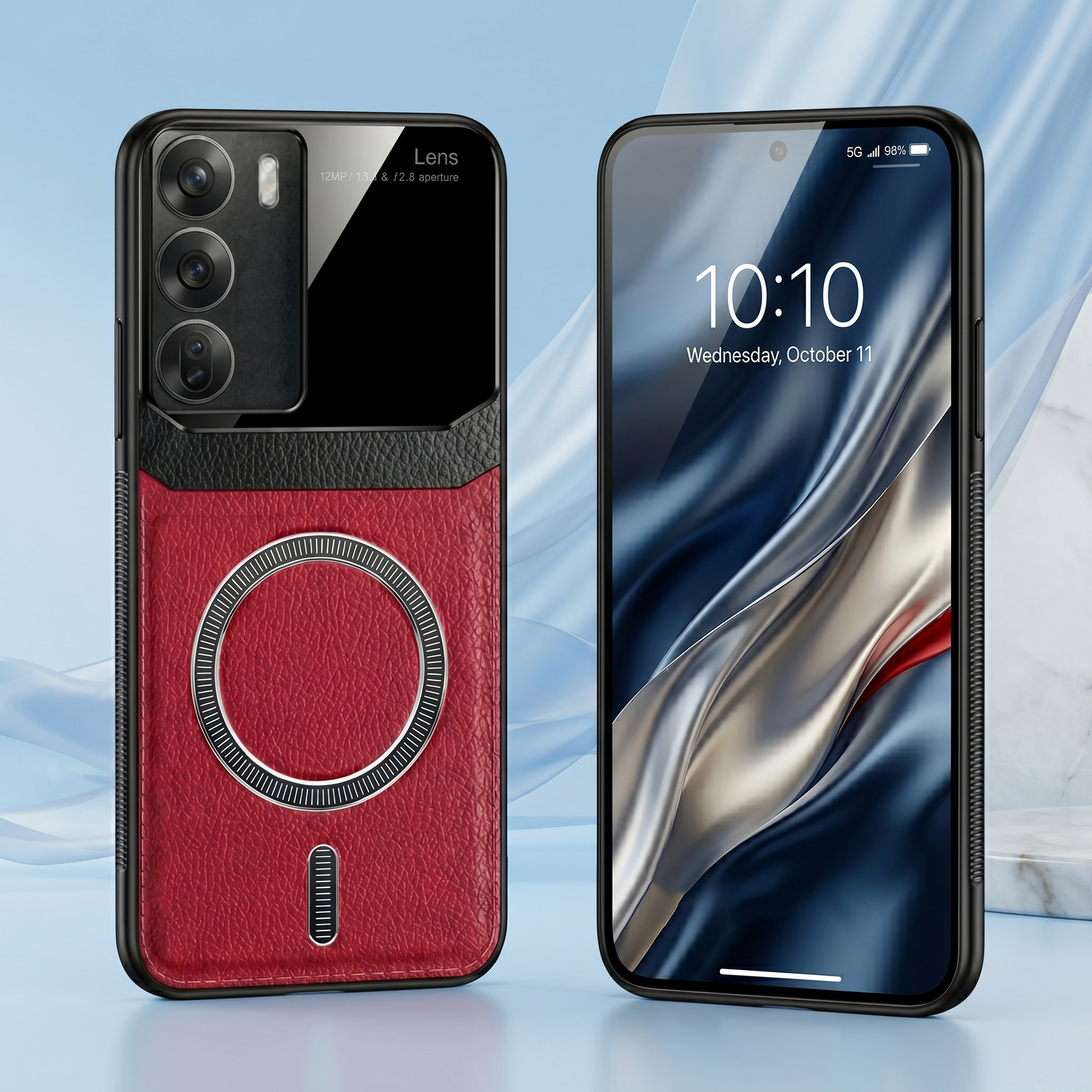 Oppo Reno 12 5G Premium Magsafe Magnetic Leather Lens Protective Case