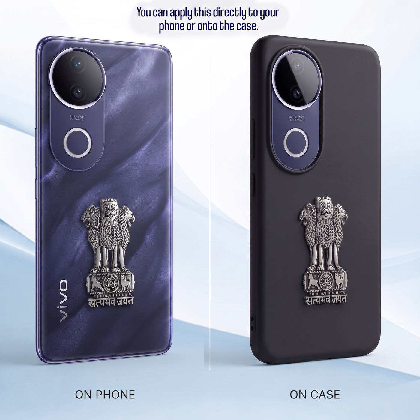 Vivo V50e 5G Compatible Satyamev Jayate 3D Metal Emblem Sticker