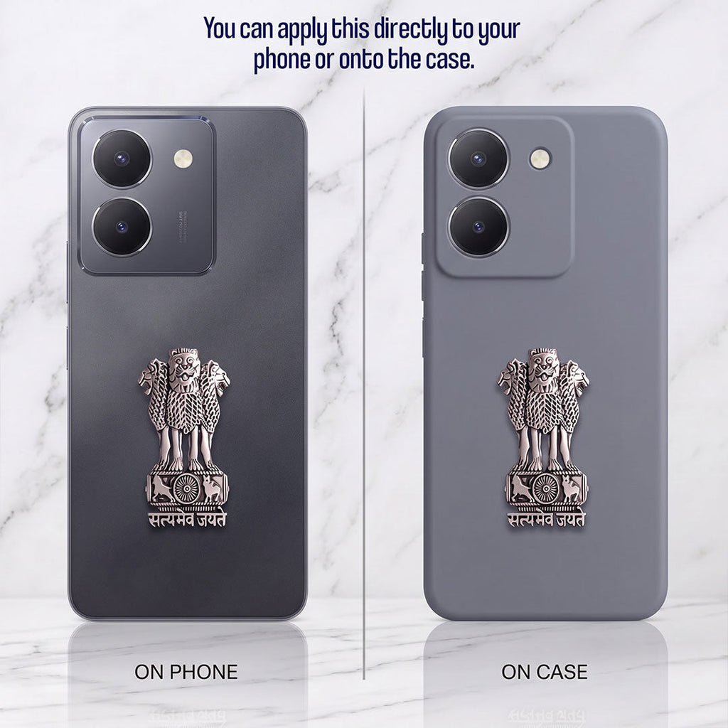 Vivo Y36 5G Compatible Satyamev Jayate 3D Metal Emblem Sticker