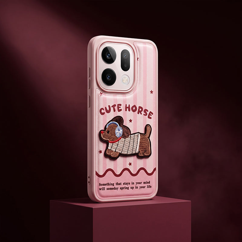 OPPO Reno 14 5G Cute Horse Printed Case – Pink Protective Back Cover