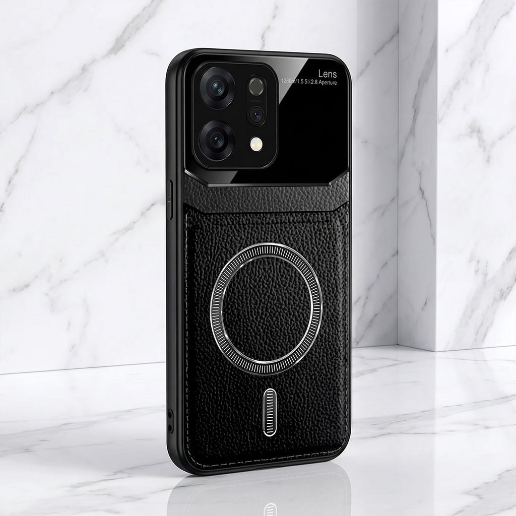 Oppo Reno 14 5G Premium Magsafe Magnetic Leather Lens Protective Case