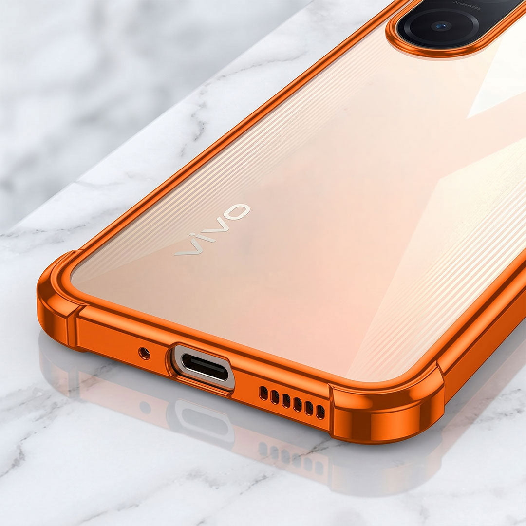 Vivo V60e 5G 5G Premium Shockproof Transparent Airbag Cosmic Orange Case