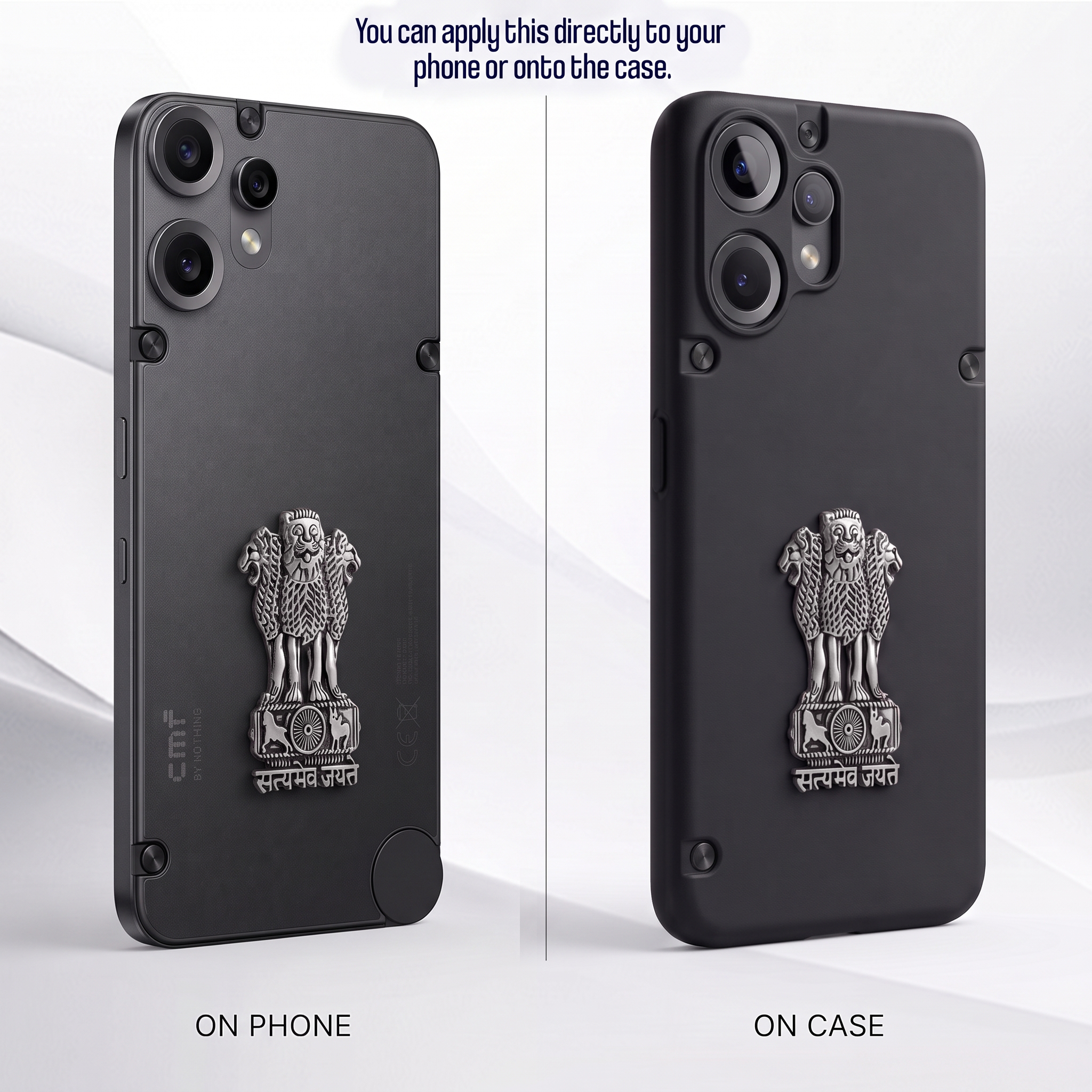 CMF Phone 2 Pro 5G Compatible Satyamev Jayate 3D Metal Emblem Sticker