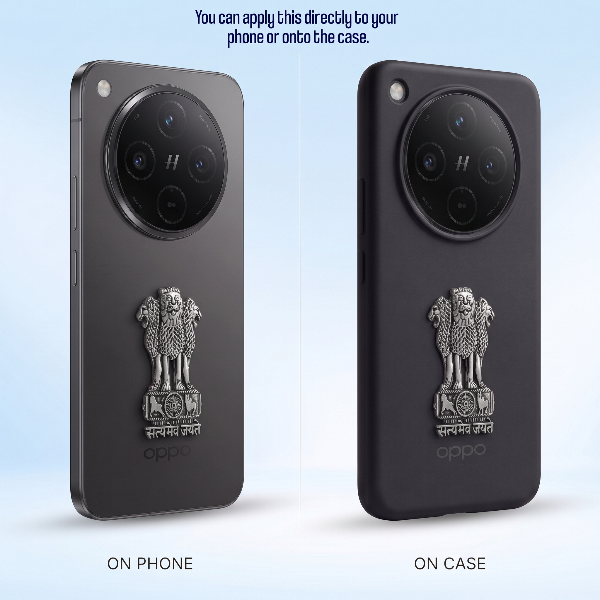 OPPO Find X8 5G Compatible Satyamev Jayate 3D Metal Emblem Sticker