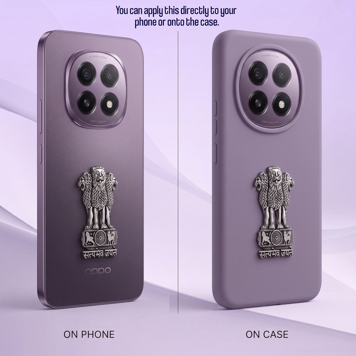 Oppo F29 5G Compatible Satyamev Jayate 3D Metal Emblem Sticker
