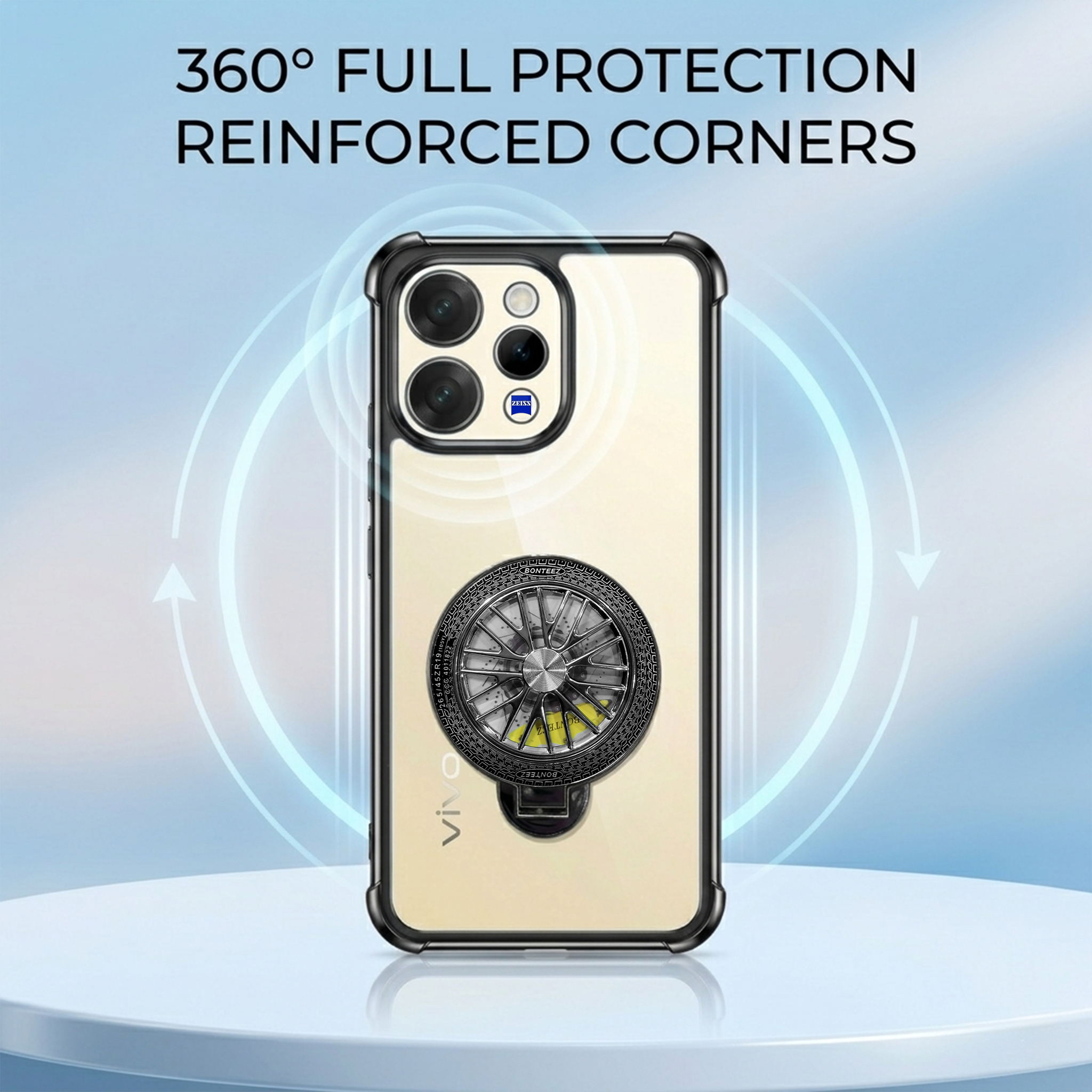 Vivo V70 5G Premium Stress Buster Wheel Rotating Shockproof Airbags Case