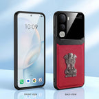 Vivo Y400 Pro 5G Satyamev Jayate 3D Metal Leather Back Case