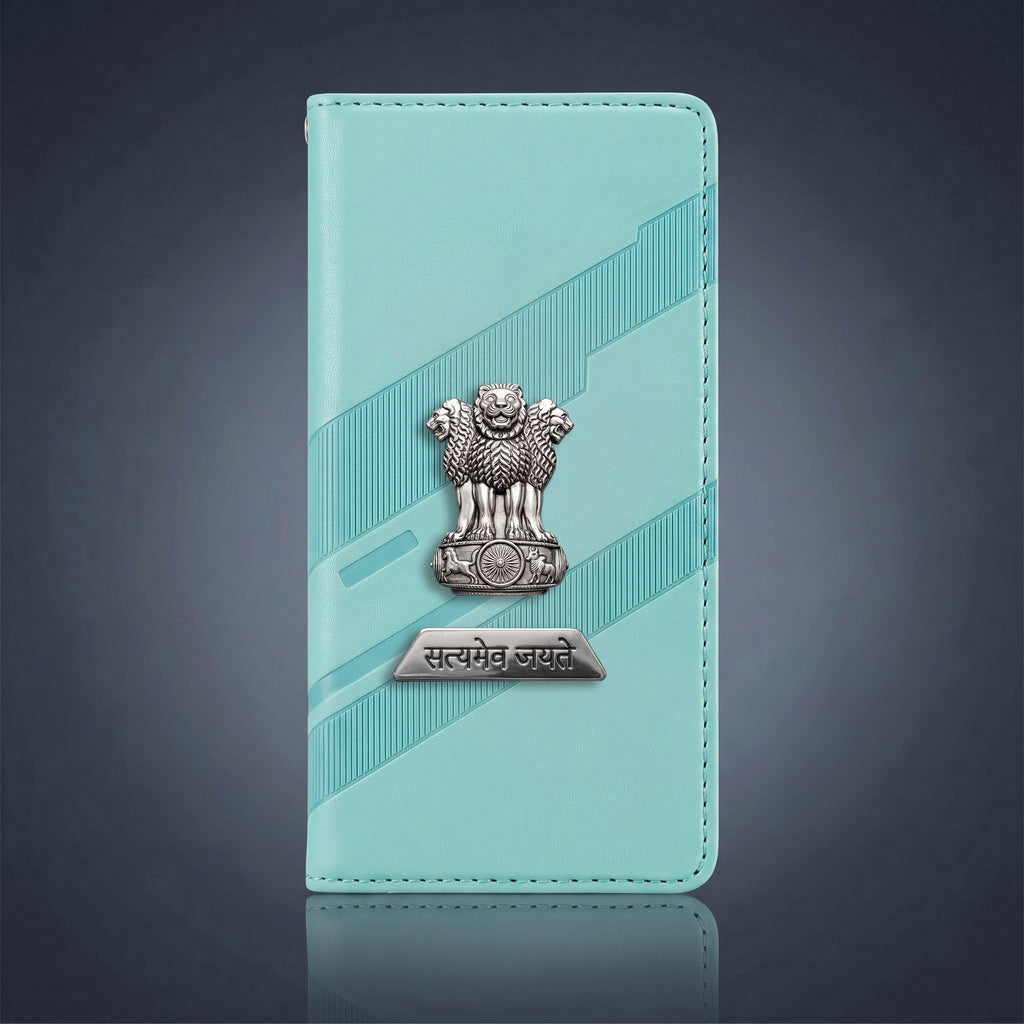 Oppo F29 Pro 5G Metal Satyamev Jayate 2-in-1 Emblem Magnetic Flip Wallet Case