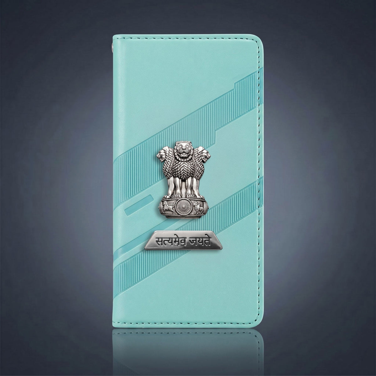 Oppo F29 Pro 5G Metal Satyamev Jayate 2-in-1 Emblem Magnetic Flip Wallet Case