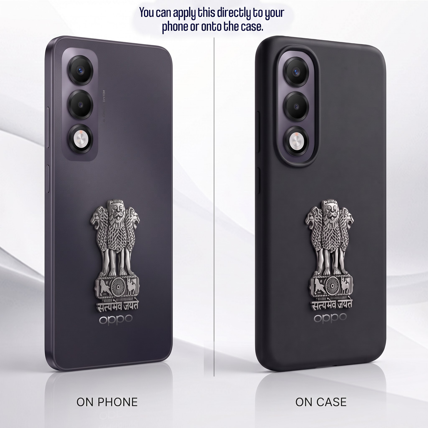 Oppo K13x 5G Compatible Satyamev Jayate 3D Metal Emblem Sticker