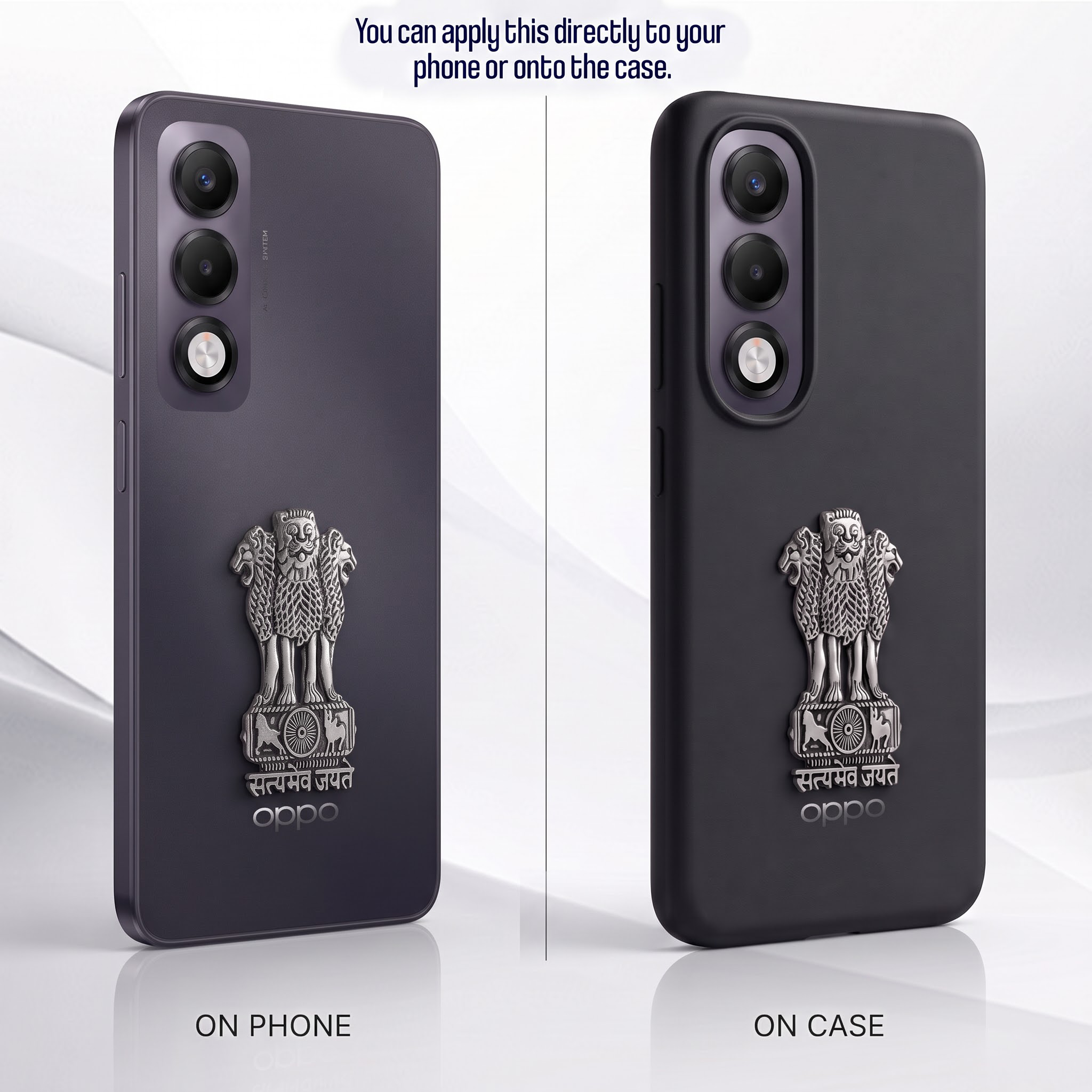 Oppo K13x 5G Compatible Satyamev Jayate 3D Metal Emblem Sticker