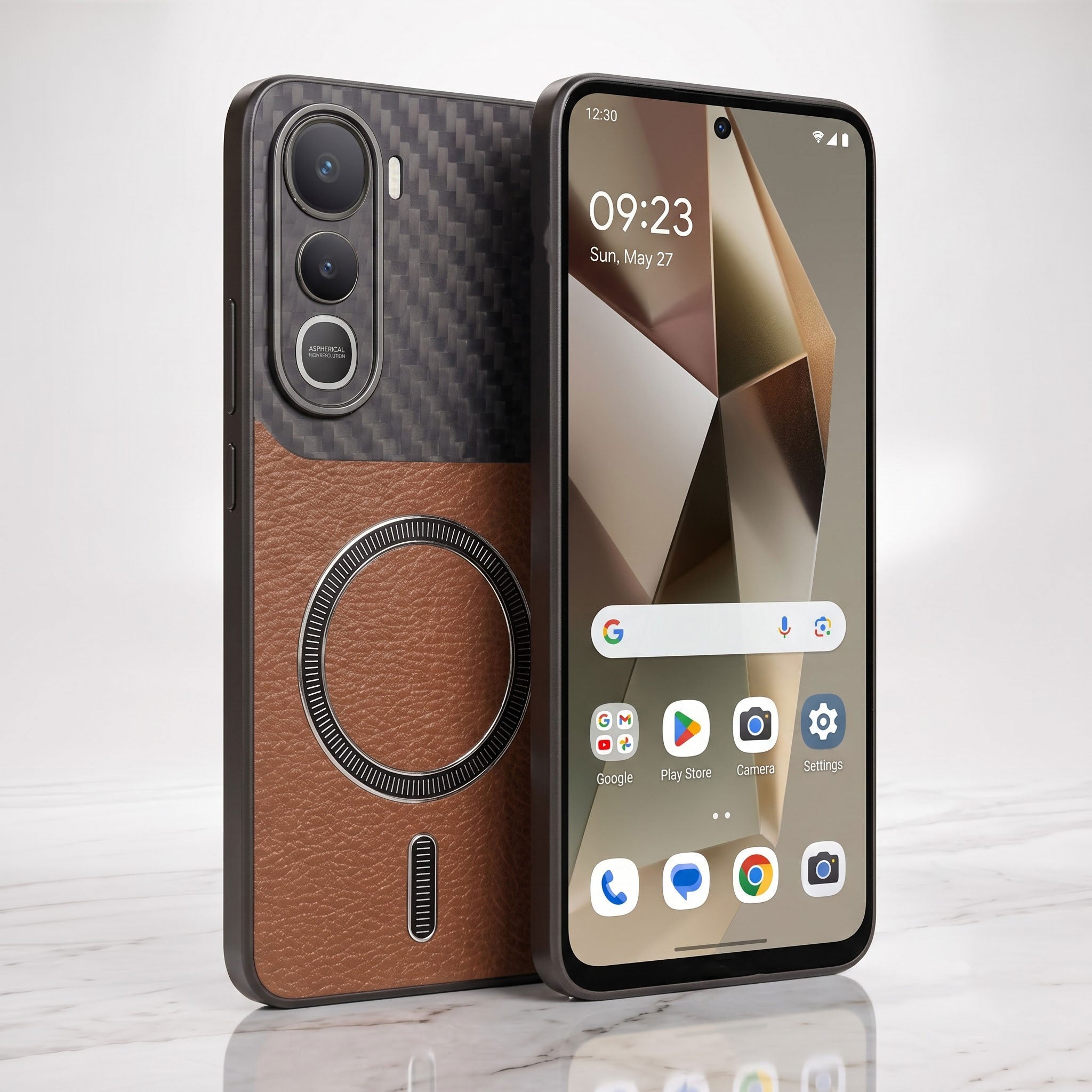 Vivo Y400 Pro 5G Carbon Fiber Leather Hybrid MagSafe Magnetic Case