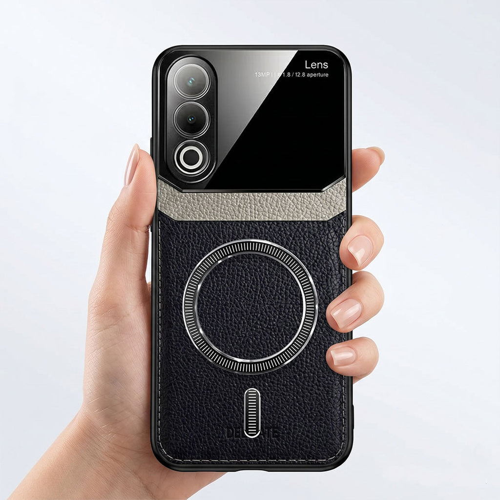 Oppo K12x 5G Premium Magsafe Magnetic Leather Lens Protective Case