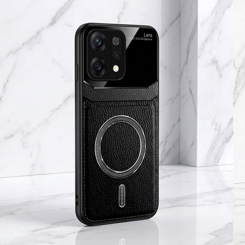 Oppo Reno 14 5G Premium Magsafe Magnetic Leather Lens Protective Case