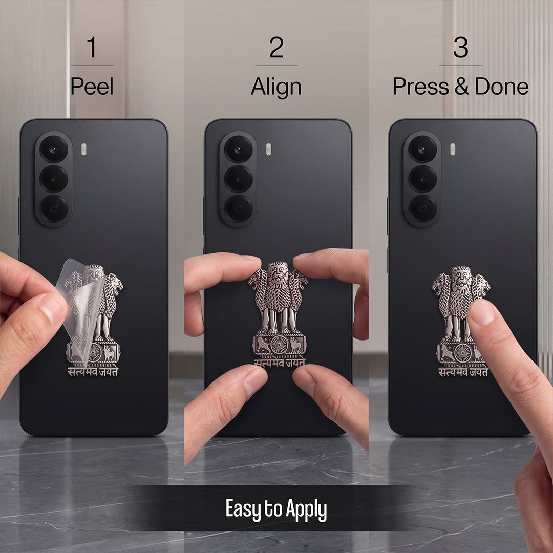 OnePlus Nord CE6 Lite 5G Compatible Satyamev Jayate 3D Metal Emblem Sticker