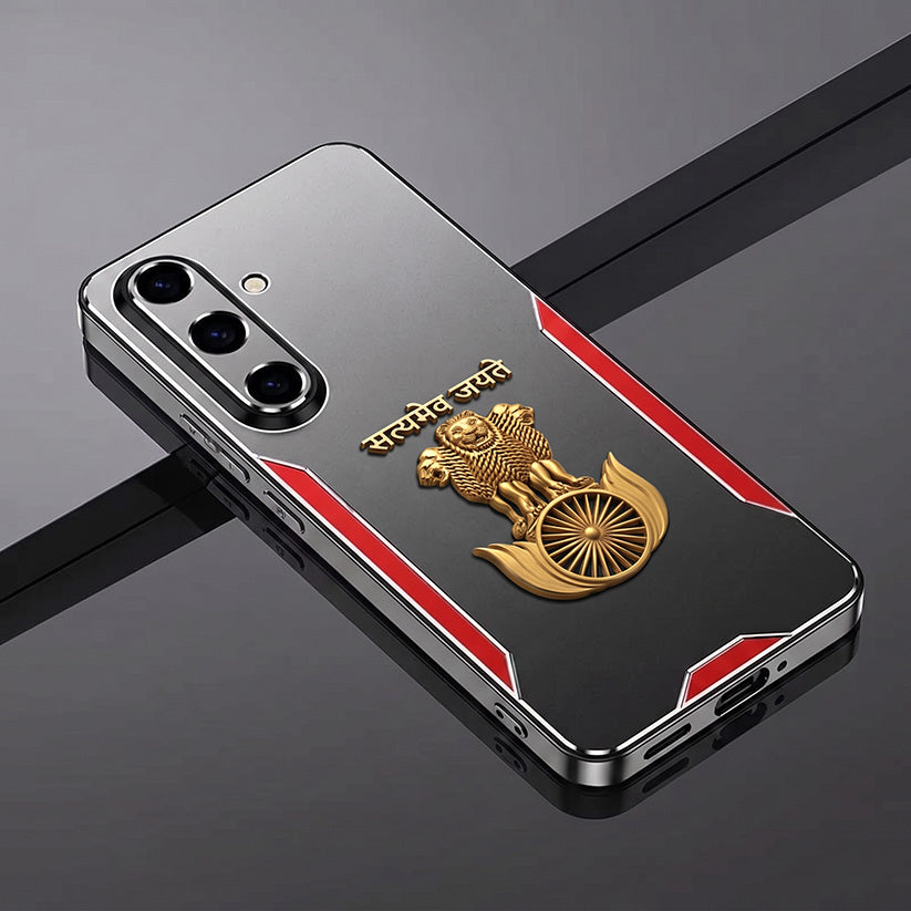 Samsung Galaxy A36 5G Satyamev Jayate 3D Metal Aluminium Back Case