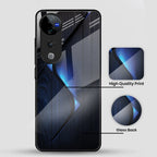 Vivo V40 Pro 5G Premium Acrylic Shockproof Glass Back Case (Blue Gradient)