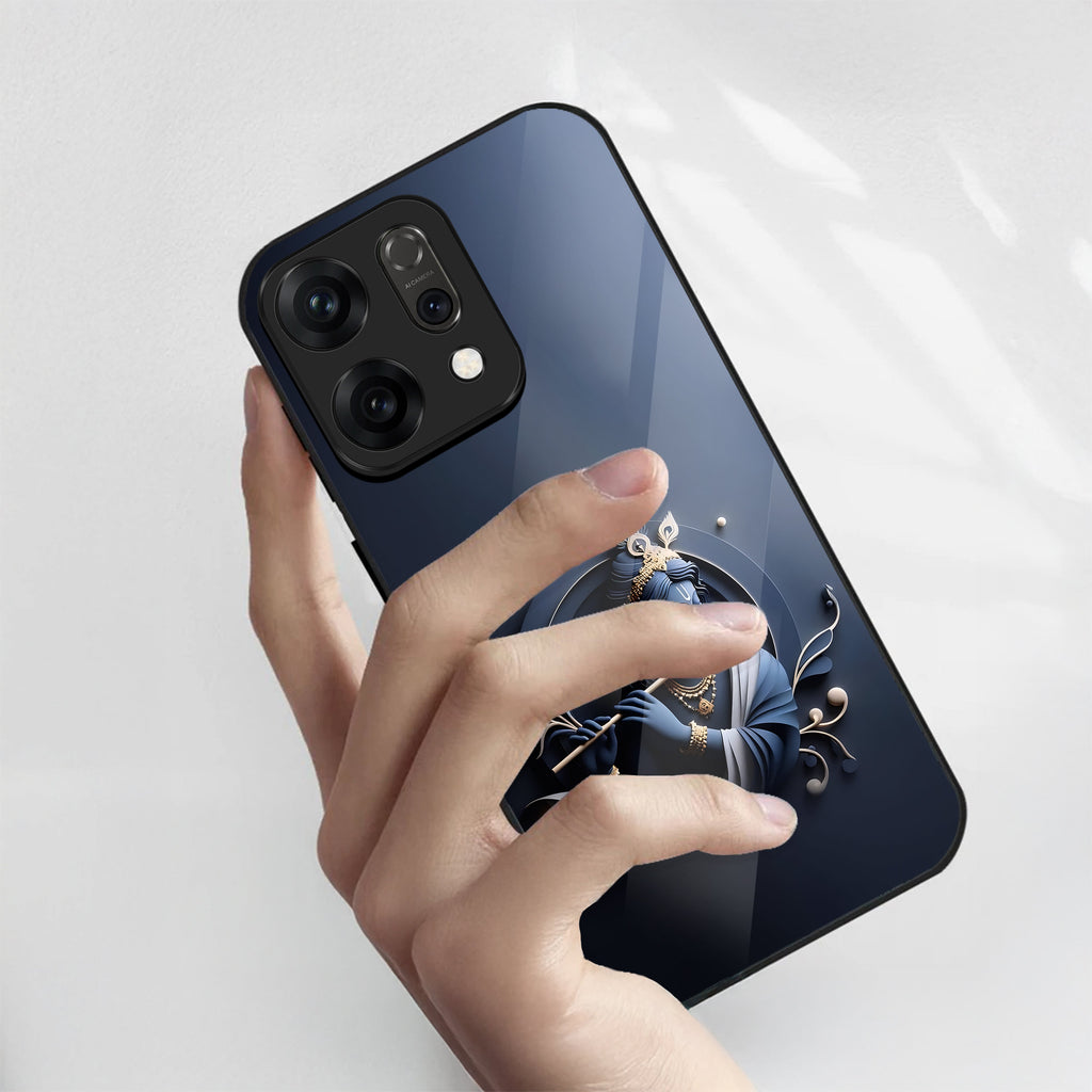 Oppo Reno 14 5G Premium Acrylic Shockproof Glass Back Case (Krishna)