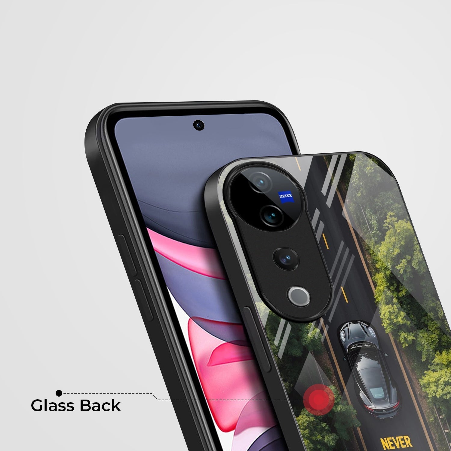 Vivo V40 Pro 5G Premium Acrylic Shockproof Glass Back Case (Road Never Give up)