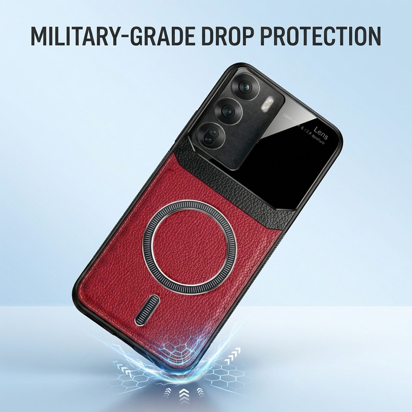 Oppo Reno 12 5G Premium Magsafe Magnetic Leather Lens Protective Case