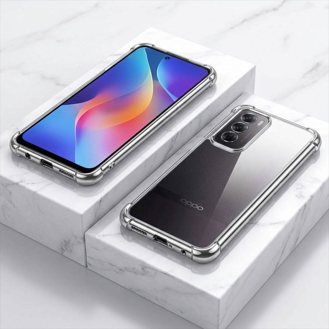 Oppo Reno 12 Pro 5G Anti-Yellow Electroplating Transparent Airbags Case