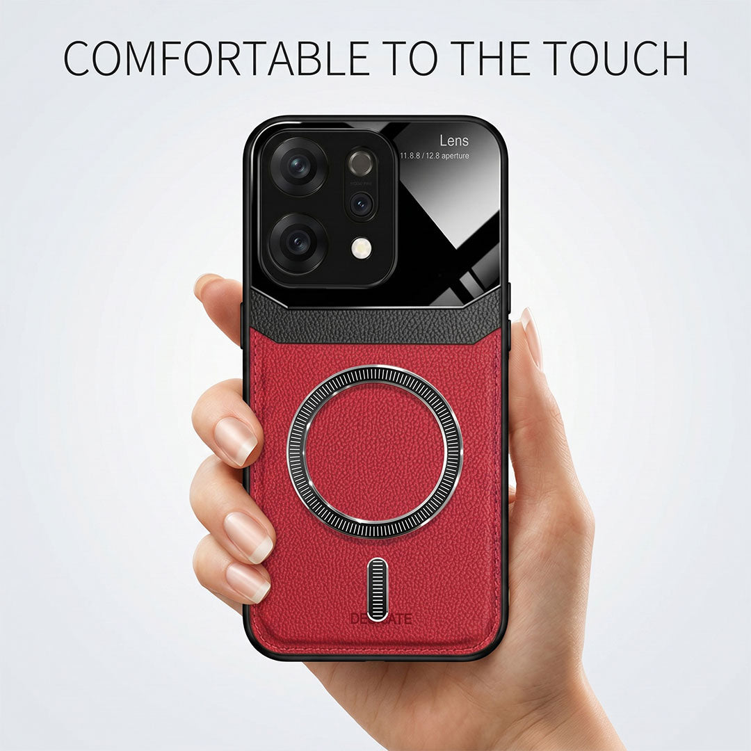 Oppo Reno 14 5G Premium Magsafe Magnetic Leather Lens Protective Case