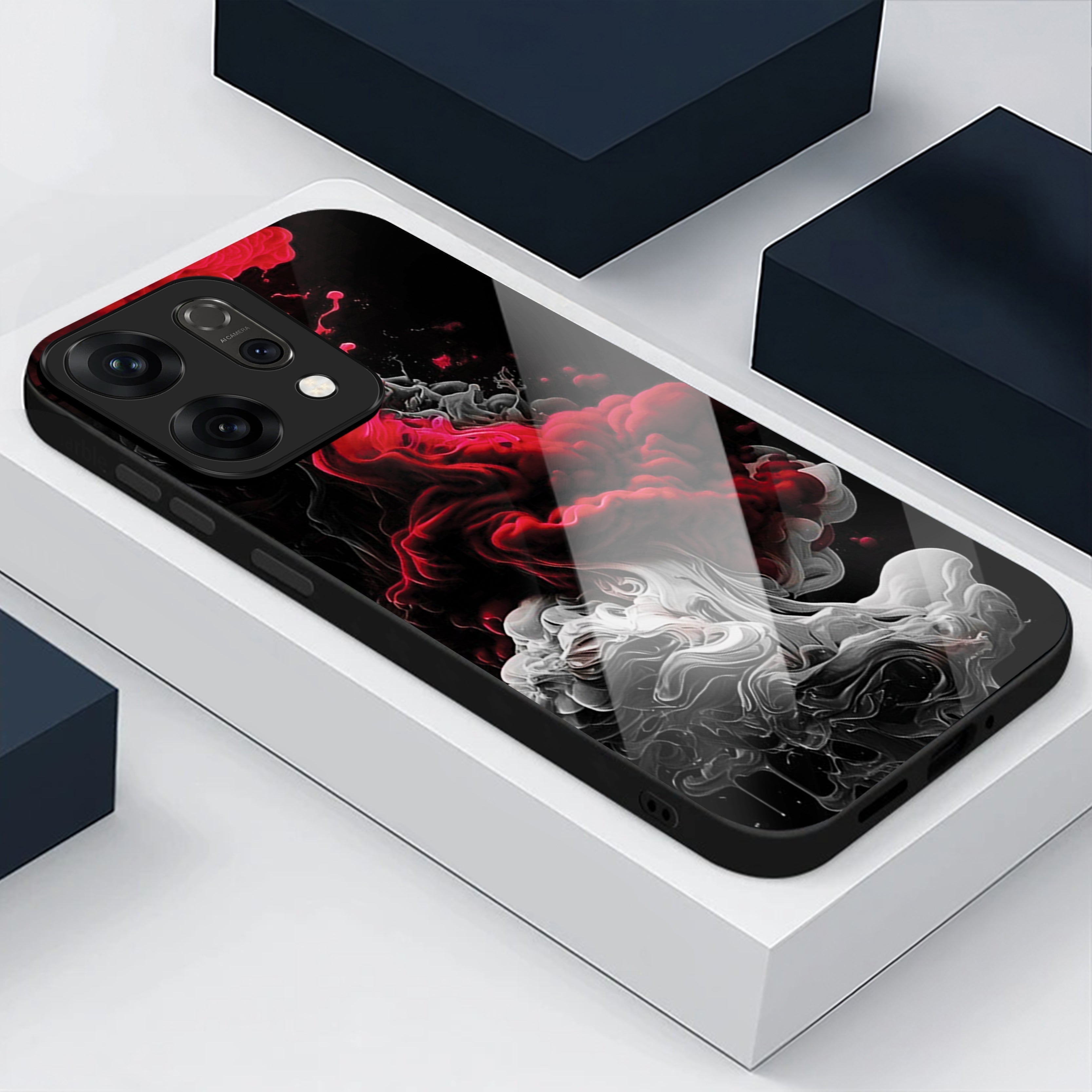 Oppo Reno 14 5G Premium Acrylic Shockproof Glass Back Case (Infernal Drift)