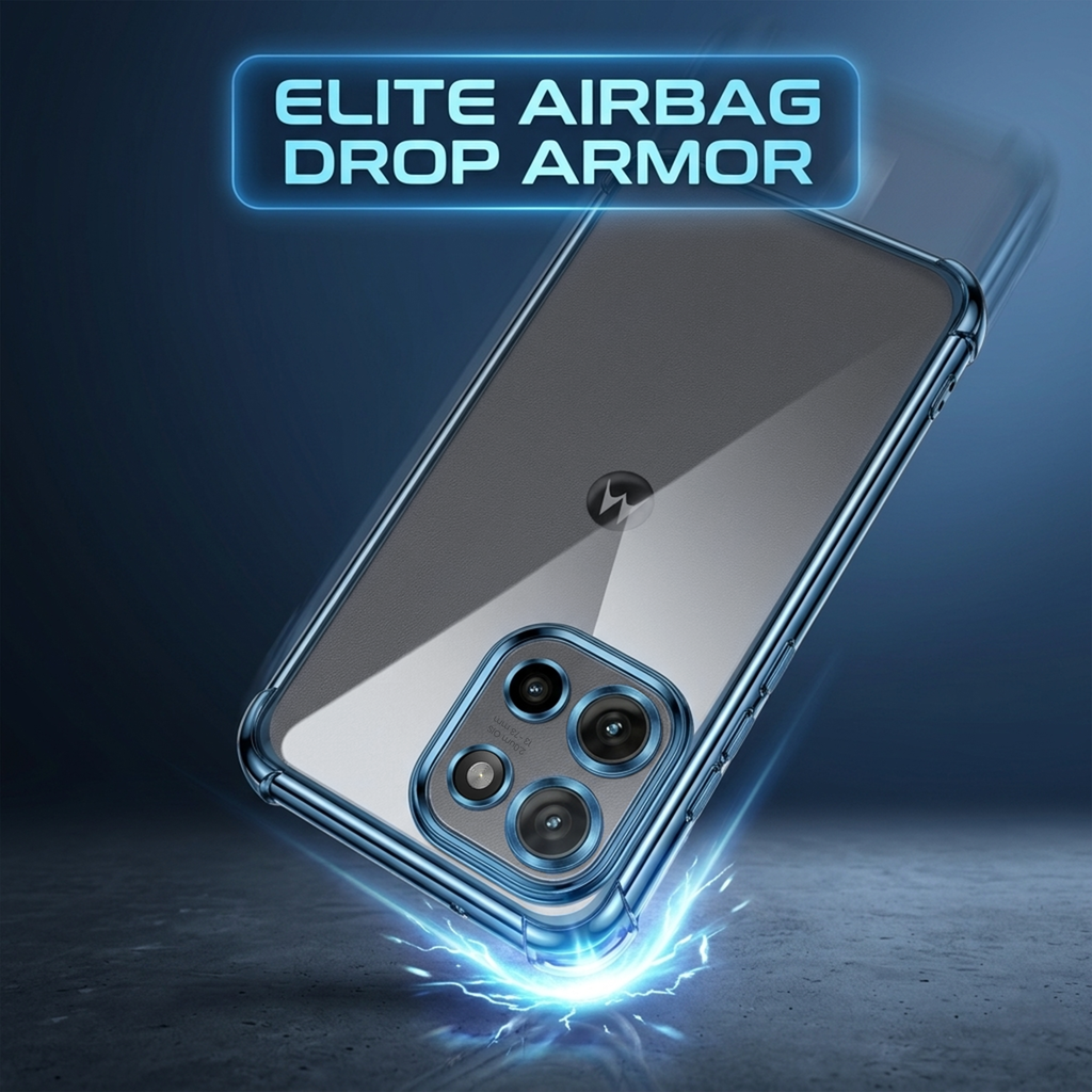 Motorola Edge 50 5G Anti-Yellow Electroplating Transparent Airbags Case