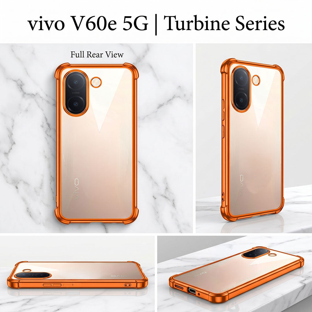 Vivo V60e 5G 5G Premium Shockproof Transparent Airbag Cosmic Orange Case